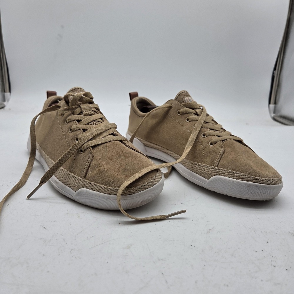 Ryka Olyssia Shoes Womens Size 8W Beige Leather Lace Up Comfort Walking Sneakers